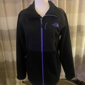 The North Face Black and Purple Fleece Coat